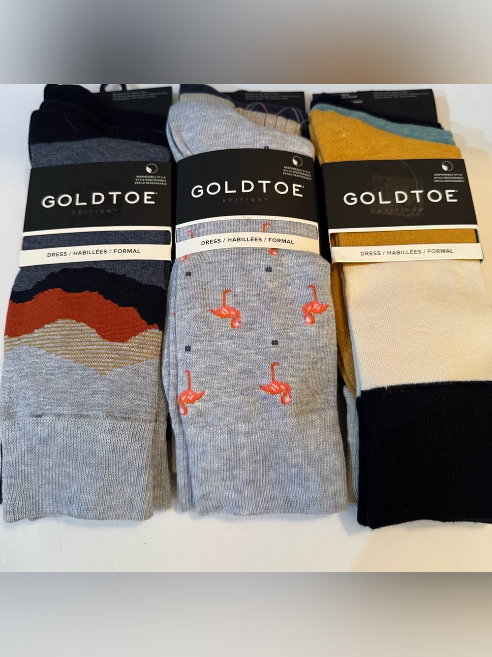 3 GOLDTOE EDITION Men's Dress Socks Shoe Size 6-12.5 3 Pack Each